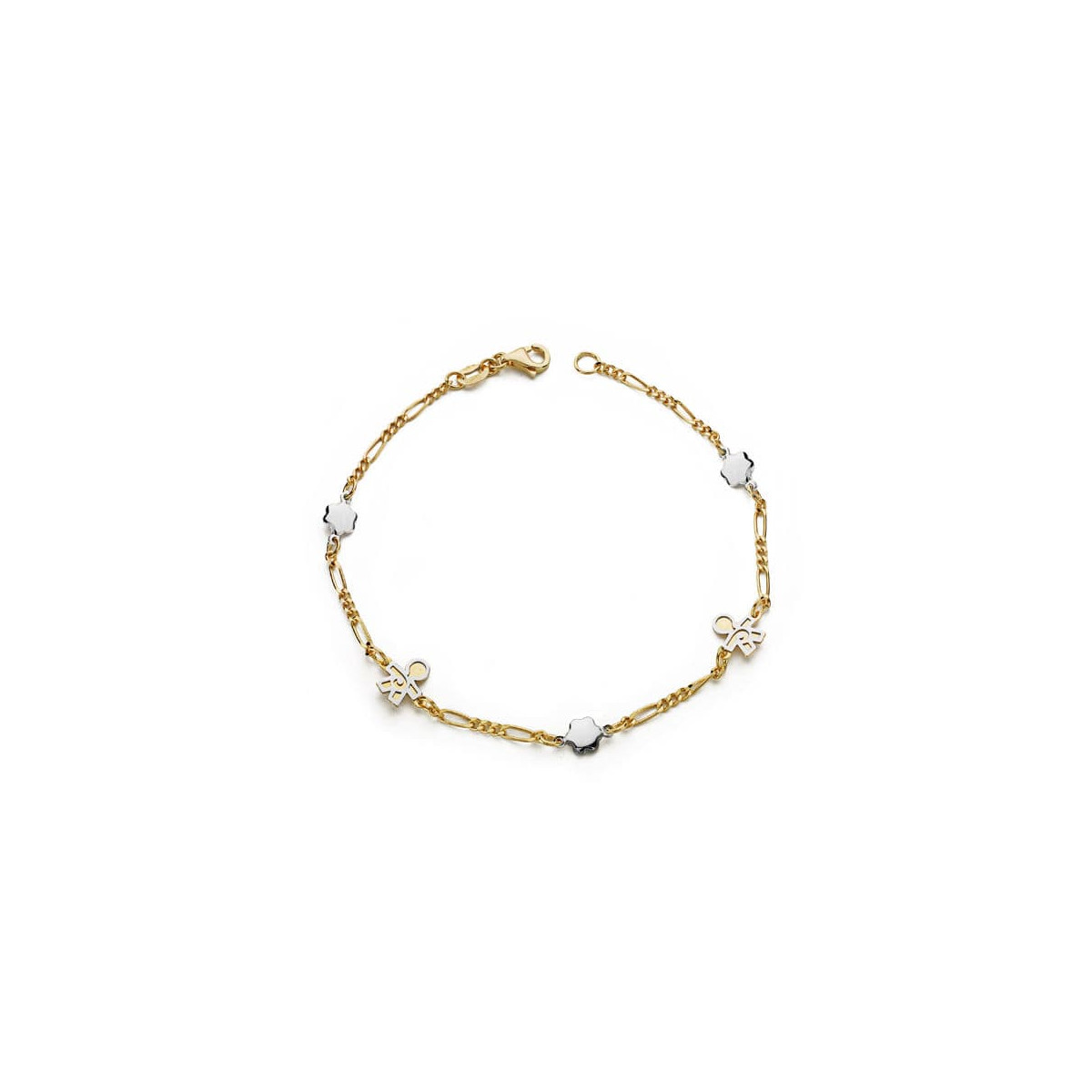 18K PULSERA BICOLOR NIÑOS 19CM