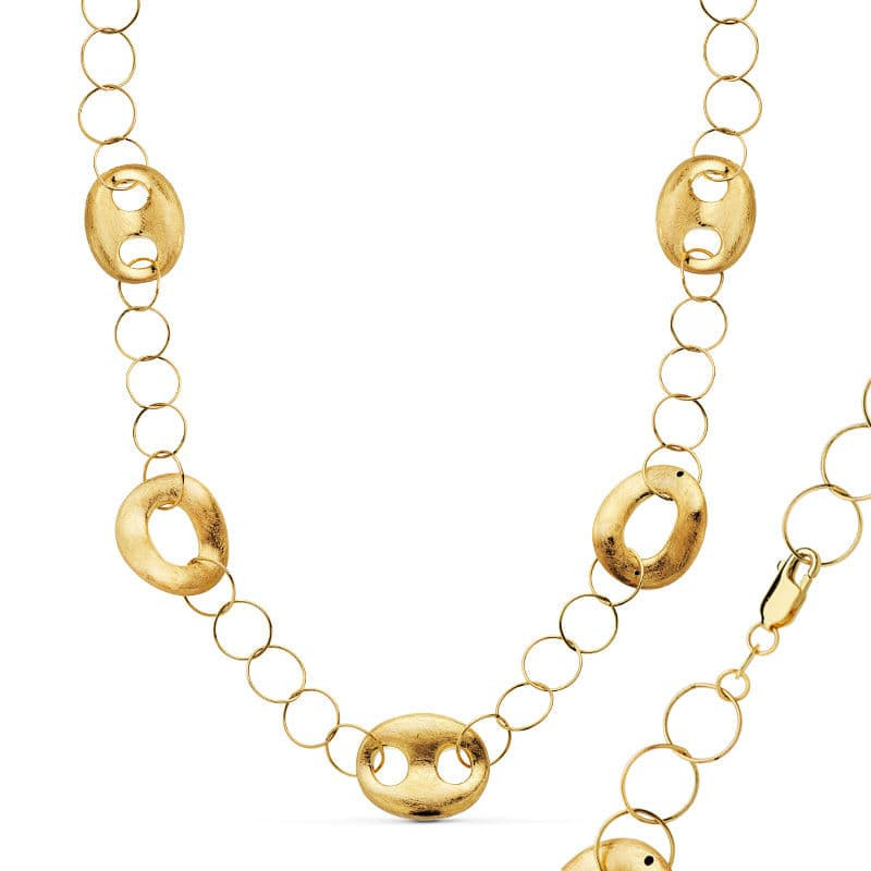 18K COLLAR ORO AMARILLO NUDO BARCO 46 CM