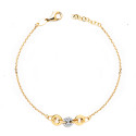 18K PULSERA ORO BICOLOR CADENITA FORZADA Y MOTIVO CON CIRCONITA ANCHO: 6 MM. LARGO: 19CM 18K PULSERA ORO BICOLOR CADENITA FORZADA Y MOTIVO CON CIRCONITA ANCHO: 6 MM. LARGO: 19CM