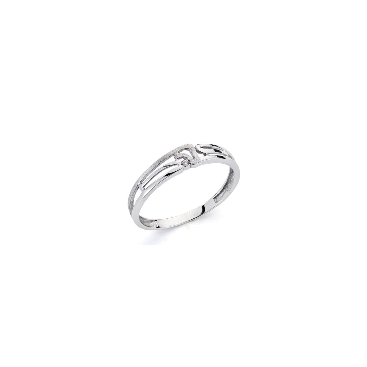 18K SORTIJA ORO BLANCO Y DIAMANTE NATURAL  0.010  QTS. ANCHO: 4 MM