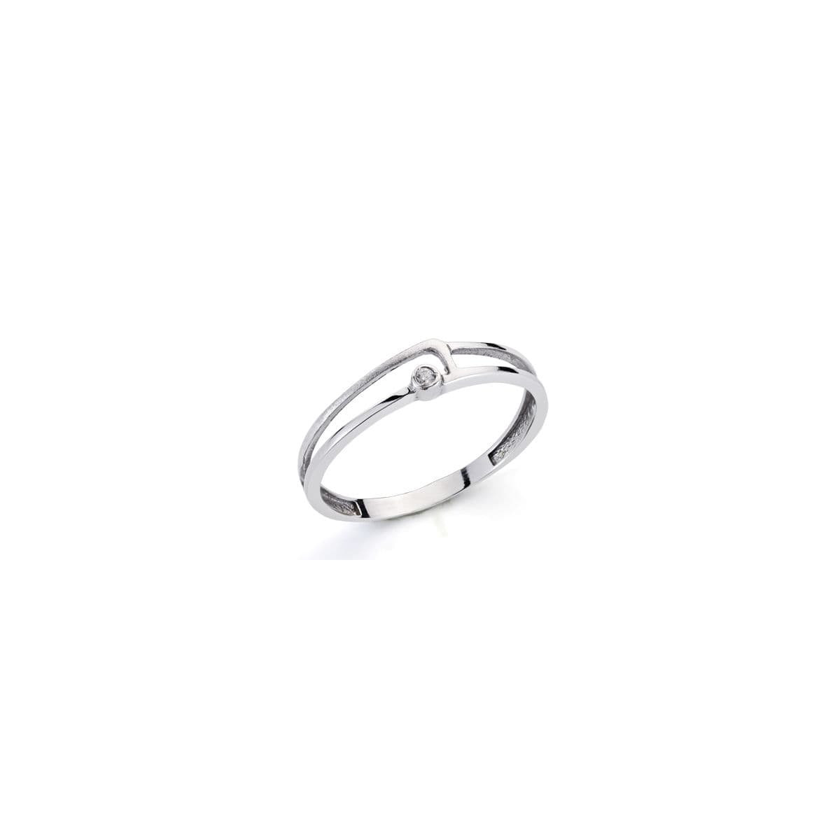 18K SORTIJA ORO BLANCO CON DIAMANTE  NATURAL 0.013  QTS.
