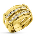 18K SORTIJA ORO AMARILLO BANDAS LISAS CON CIRCONITAS. ANCHO: 13 MM 18K SORTIJA ORO AMARILLO BANDAS LISAS CON CIRCONITAS. ANCHO: 13 MM