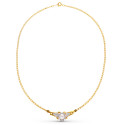 18K GARGANTILLA ORO BICOLOR PERLA Y CIRCONITAS