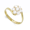18K SORTIJA ORO AMARILLO CUAJO CON CIRCONITAS. ANCHO: 10 MM 18K SORTIJA ORO AMARILLO CUAJO CON CIRCONITAS. ANCHO: 10 MM
