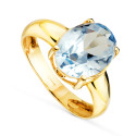 18K SORTIJA ORO AMARILLO CON PIEDRA AGUAMARINA OVAL 12X9MM CON GARRAS. 18K SORTIJA ORO AMARILLO CON PIEDRA AGUAMARINA OVAL 12X9MM CON GARRAS.