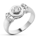 18K SORTIJA ORO BLANCO PIEDRA CON CIRCONITAS. 18K SORTIJA ORO BLANCO PIEDRA CON CIRCONITAS.