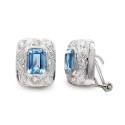 18K PENDIENTES AGUA MARINA Y CIRCONITAS ORO BLANCO 12 X 10MM CIERRE OMEGA 18K PENDIENTES AGUA MARINA Y CIRCONITAS ORO BLANCO 12 X 10MM CIERRE OMEGA