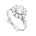 18K SORTIJA ORO BLANCO CUAJO CON CIRCONITAS. ANCHO: 11 MM