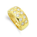 18K SORTIJA ORO AMARILLO MACIZO CON CIRCONITAS. ANCHO 8 MM 18K SORTIJA ORO AMARILLO MACIZO CON CIRCONITAS. ANCHO 8 MM