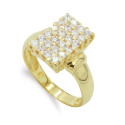 18K SORTIJA ORO AMARILLO MOTIVO RECTANGULAR CON CIRCONITAS. ANCHO: 13 X9 MM 18K SORTIJA ORO AMARILLO MOTIVO RECTANGULAR CON CIRCONITAS. ANCHO: 13 X9 MM