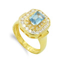 18K SORTIJA ORO AMARILLO PIEDRA RECTANGULAR CON CIRCONITAS. ANCHO: 15 MM 18K SORTIJA ORO AMARILLO PIEDRA RECTANGULAR CON CIRCONITAS. ANCHO: 15 MM