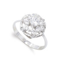 18K SORTIJA ORO BLANCO CUAJO CIRCONITA Y RAMAS. ANCHO: 13 MM