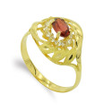 18K SORTIJA ORO AMARILLO GRANATE 6X4 MM. ANCHO: 13 MM 18K SORTIJA ORO AMARILLO GRANATE 6X4 MM. ANCHO: 13 MM