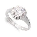 18K SORTIJA ORO BLANCO CON CIRCONITA Y GARRAS. ANCHO: 10 MM 18K SORTIJA ORO BLANCO CON CIRCONITA Y GARRAS. ANCHO: 10 MM