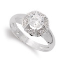 18K SORTIJA ORO BLANCO CON CIRCONITA Y GARRAS. ANCHO: 11 MM 18K SORTIJA ORO BLANCO CON CIRCONITA Y GARRAS. ANCHO: 11 MM