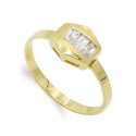 18K SORTIJA ORO AMARILLO CON CIRCONITA TALLA BAGUETTE. ANCHO: 8,5 MM 18K SORTIJA ORO AMARILLO CON CIRCONITA TALLA BAGUETTE. ANCHO: 8,5 MM