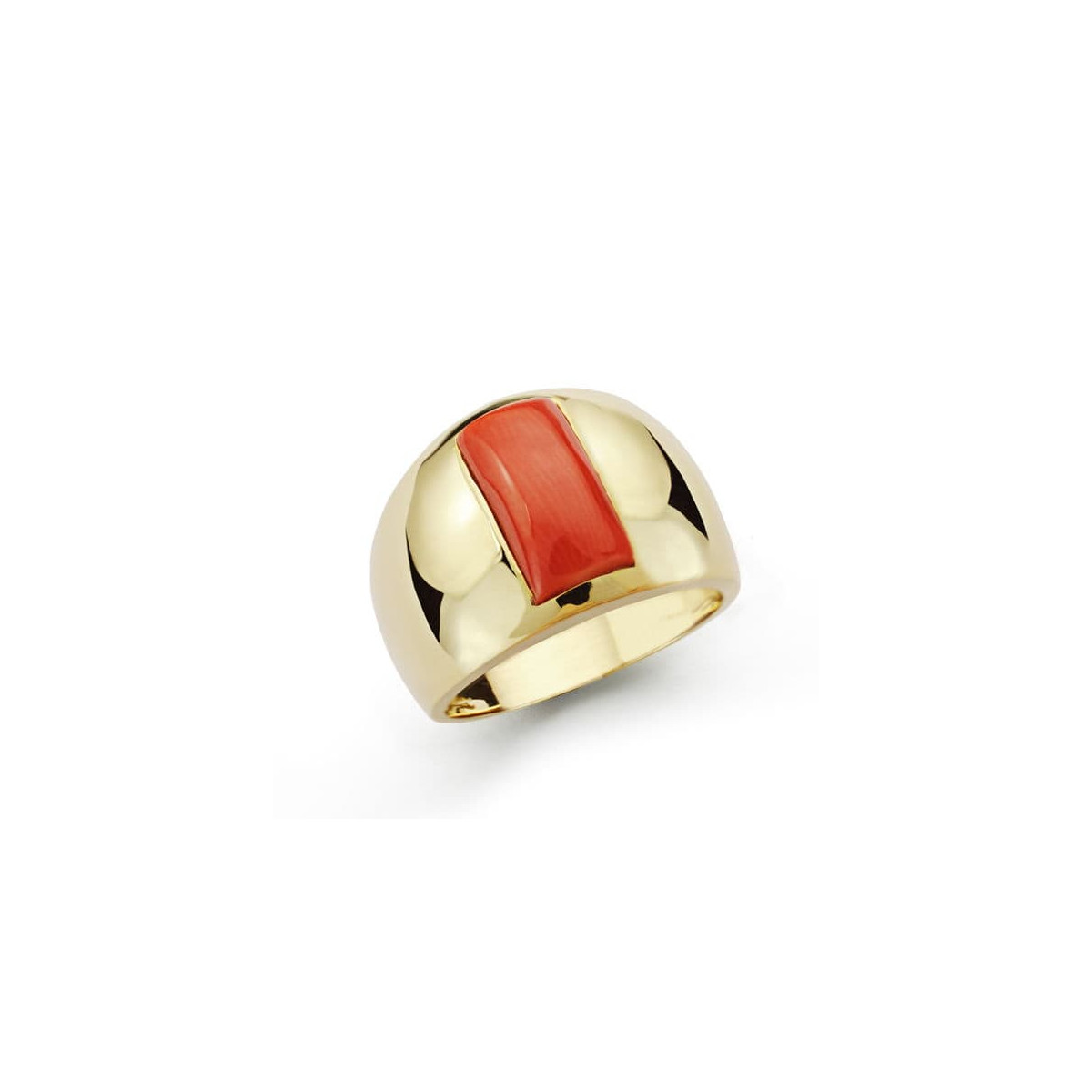 18K SORTIJA ORO AMARILLO CORAL FINO 12X6 MM. ANCHO: 14,5MM
