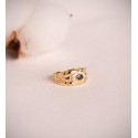 18K SORTIJA ORO AMARILLO PANTER CON CIRCONITAS Y ZAFIRO NATURAL 4X3 MM. ANCHO: 9 MM 18K SORTIJA ORO AMARILLO PANTER CON CIRCONITAS Y ZAFIRO NATURAL 4X3 MM. ANCHO: 9 MM