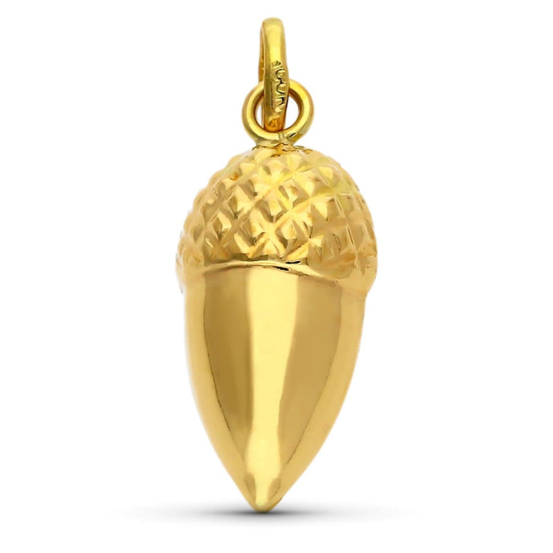 18K COLGANTE ORO AMARILLO BELLOTA 16 X 7 MM