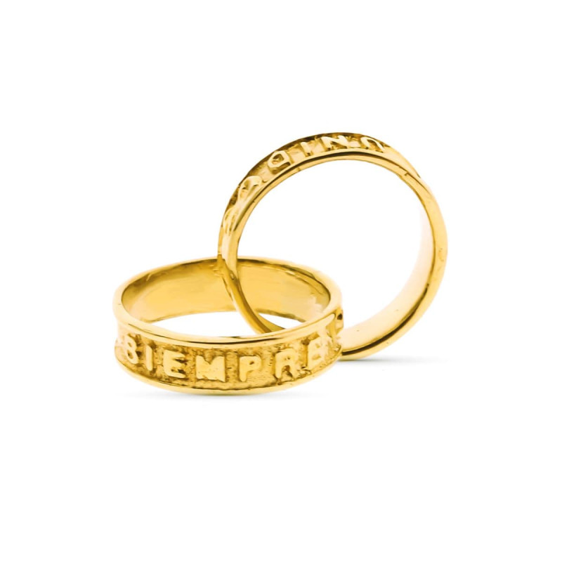 18K COLGANTE ORO AMARILLO ALIANZAS 10 MM DIAMETRO.
