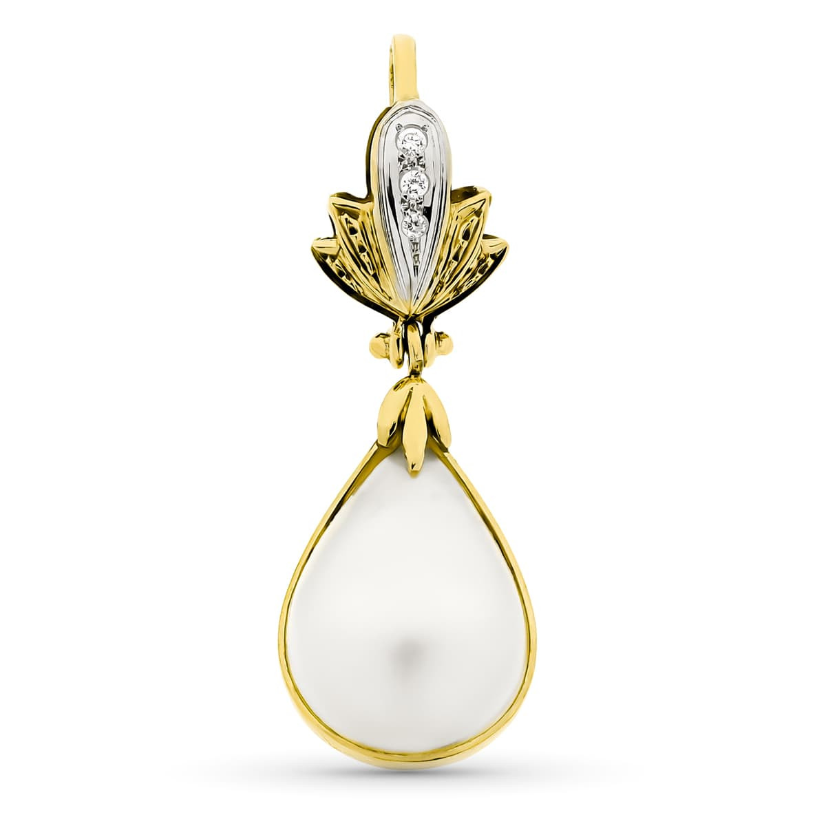 18K COLGANTE ORO BICOLOR JAPONESA 36X14 MM
