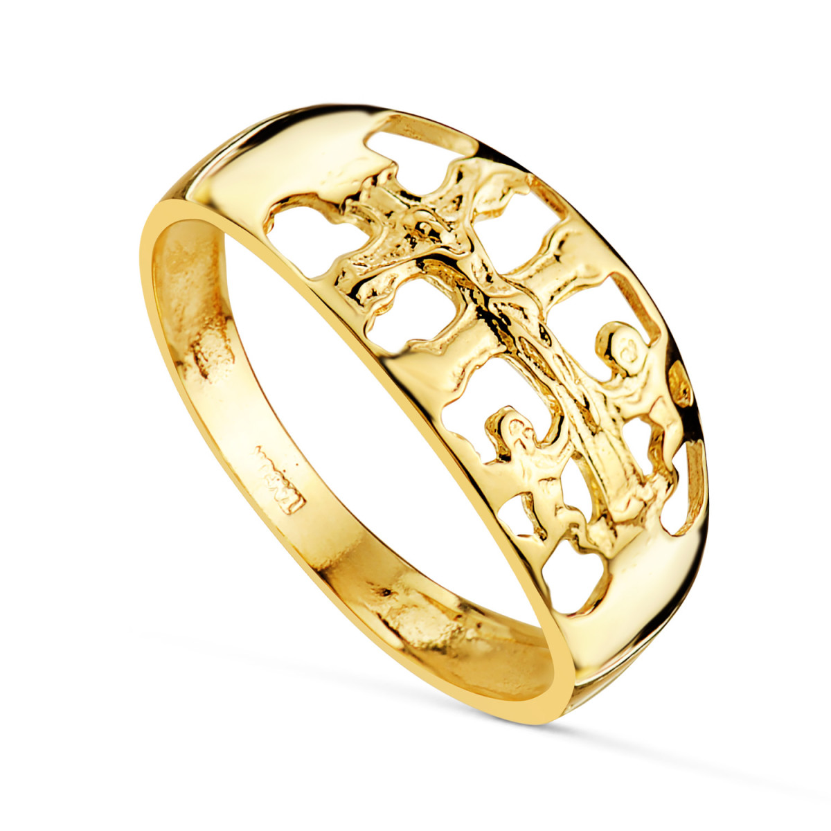 18K SORTIJA ORO AMARILLO CARAVACA. ANCHO: 8 MM