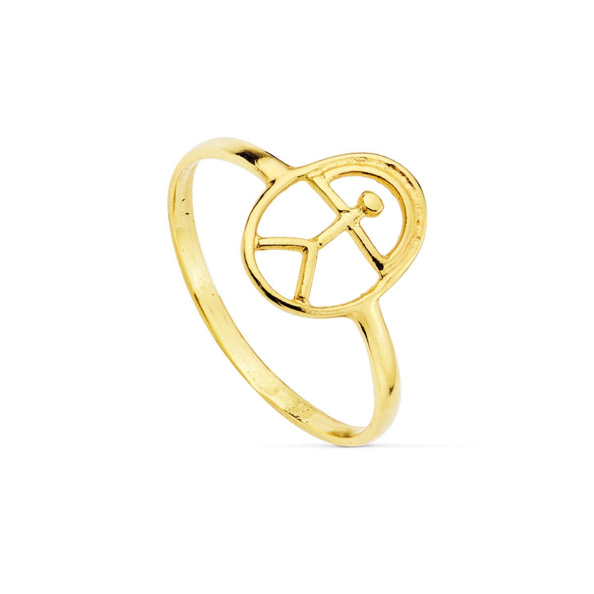 18K SORTIJA ORO AMARILLO OVAL CON INDALO CUERPO 1.5 MM. 12X8 MM