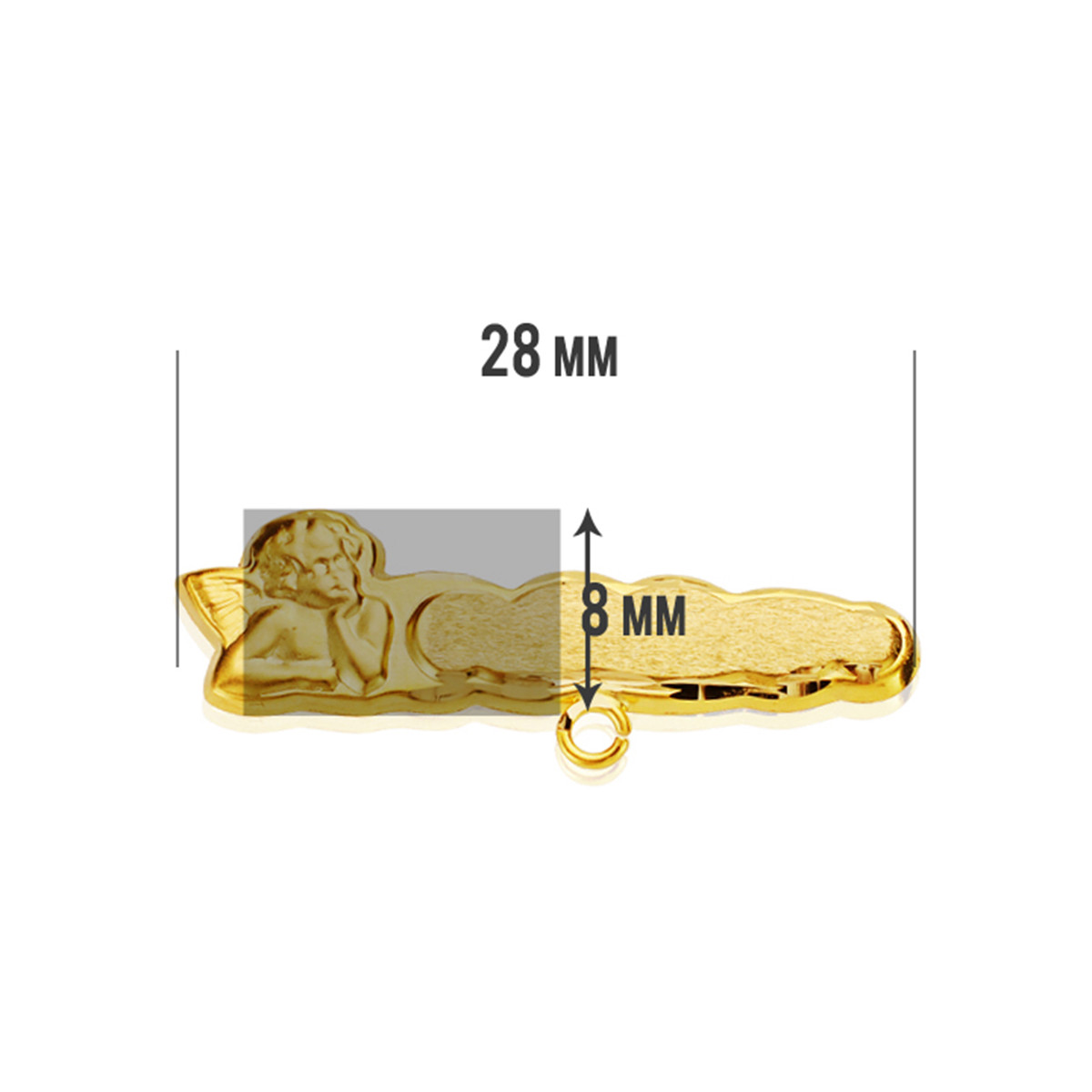 9K ALFILER BEBE ORO AMARILLO ANGELITO TALLADO 28X8 MM