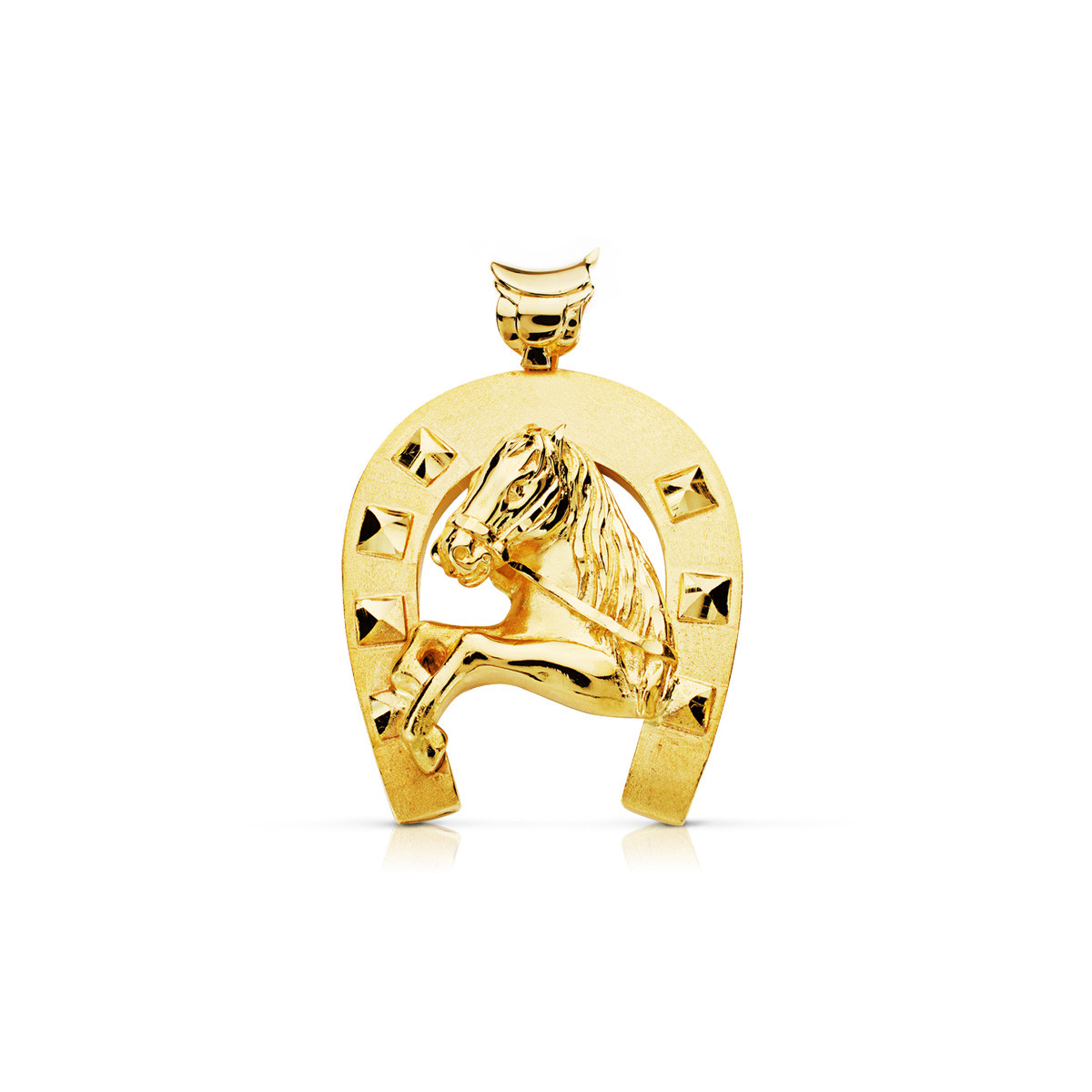 9K COLGANTE ORO AMARILLO HERRADURA CABALLO 40X35 MM
