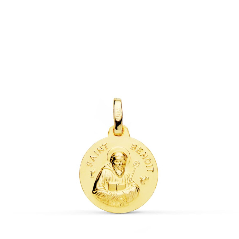 9K MEDALLA ORO AMARILLO SAINT BENOIT 14 MM