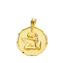 9K MEDALLA ORO AMARILLO ANGELITO BURLON MATE BORDES TALLADOS 18 MM 9K MEDALLA ORO AMARILLO ANGELITO BURLON MATE BORDES TALLADOS 18 MM