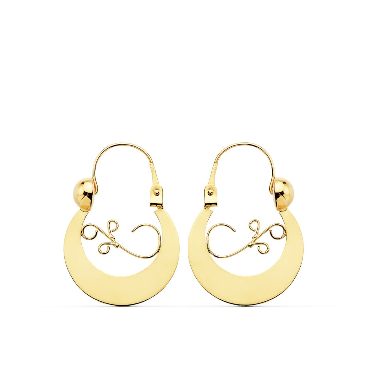 9K PENDIENTES AROS ORO AMARILLO CRIOLLAS CANARIA 9K 24X17 MM