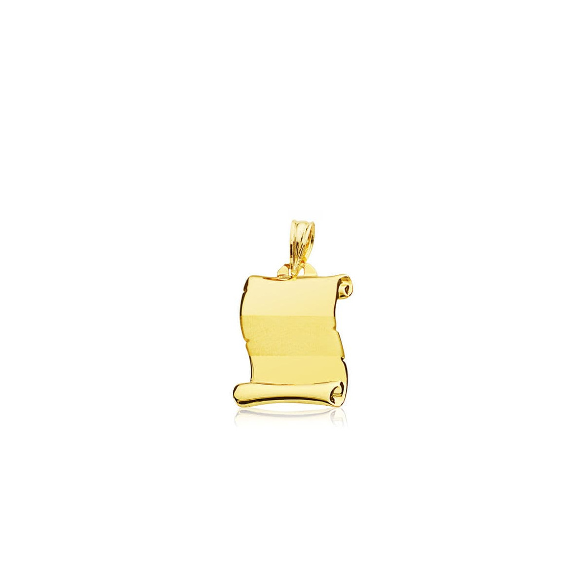 9K COLGANTE PERGAMINO ORO AMARILLO 20X14 MM
