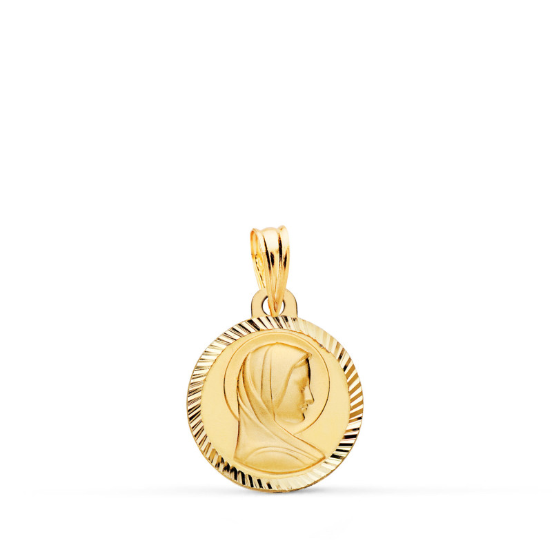 9K MEDALLA ORO AMARILLO VIRGEN NIÑA FRANCESA HELICE 14 MM