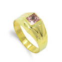 9K SELLO ORO AMARILLO BEBE CON CIRCONITA ROSA 4 MM 9K SELLO ORO AMARILLO BEBE CON CIRCONITA ROSA 4 MM