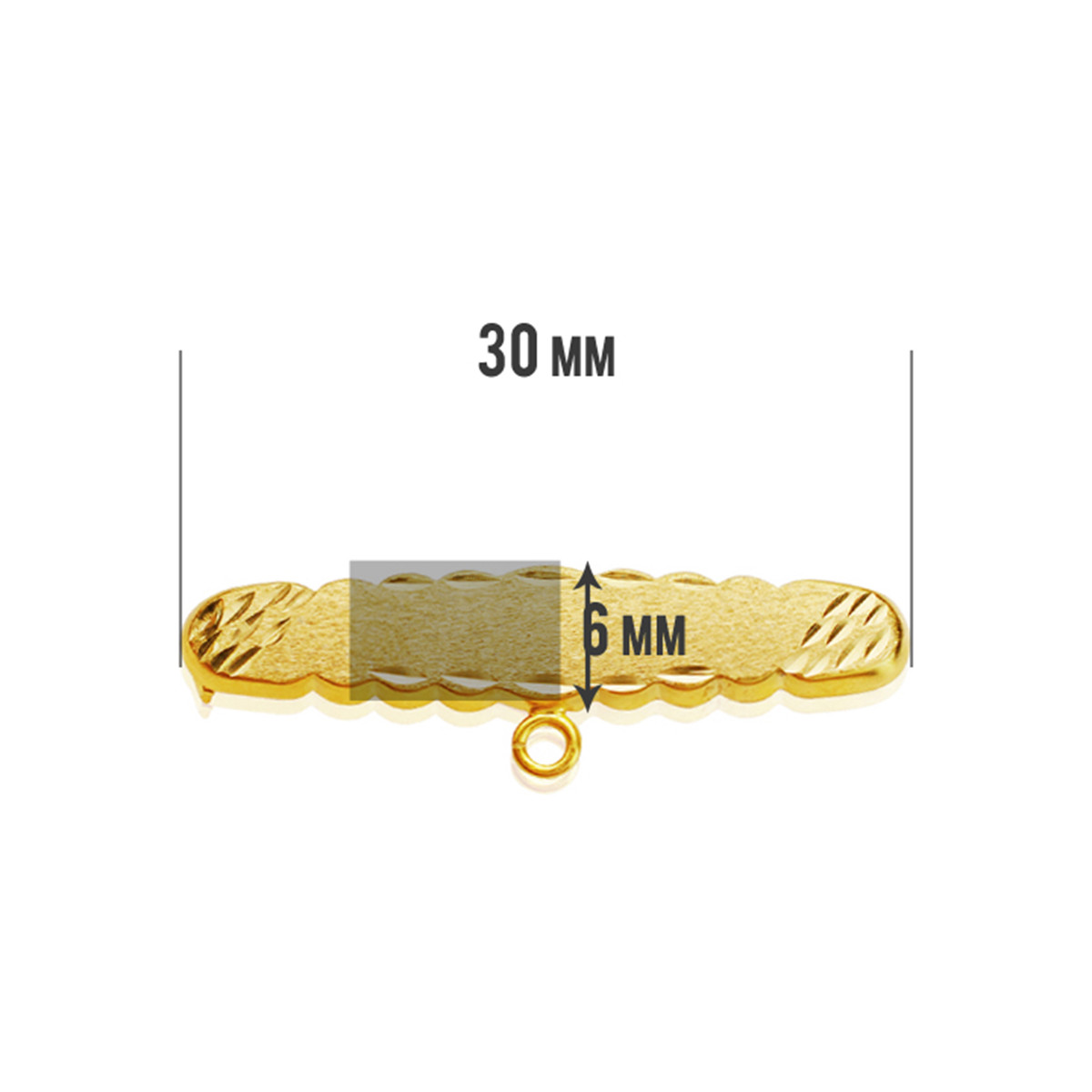 9K ALFILER ORO AMARILLO BEBE 30X8 MM