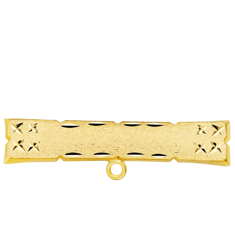 9K ALFILER ORO AMARILLO TALLADO 30X6 MM