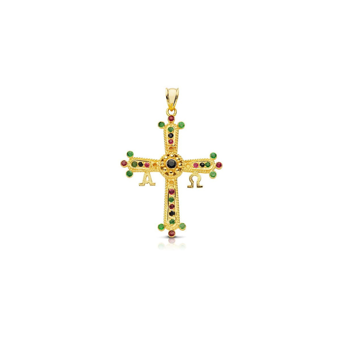9K CRUZ DE COVADONGA O VICTORIA ORO AMARILLO GRANDE 40X34 MM