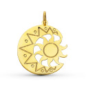 9K COLGANTE ORO AMARILLO LUNA CON SOL EN BRILLO. ALTO: 21 MM 9K COLGANTE ORO AMARILLO LUNA CON SOL EN BRILLO. ALTO: 21 MM