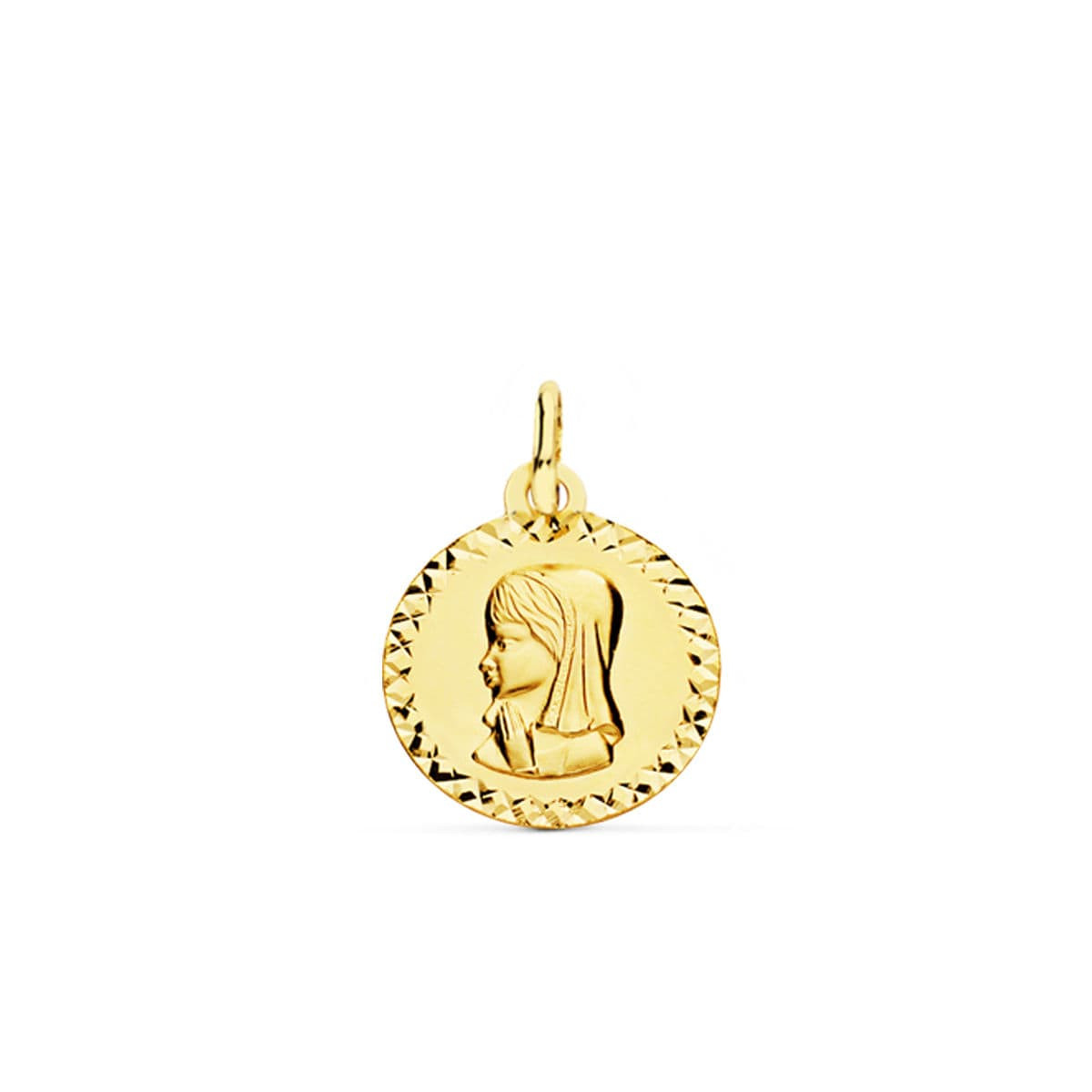 9K MEDALLA ORO AMARILLO VIRGEN NIÑA 16 MM