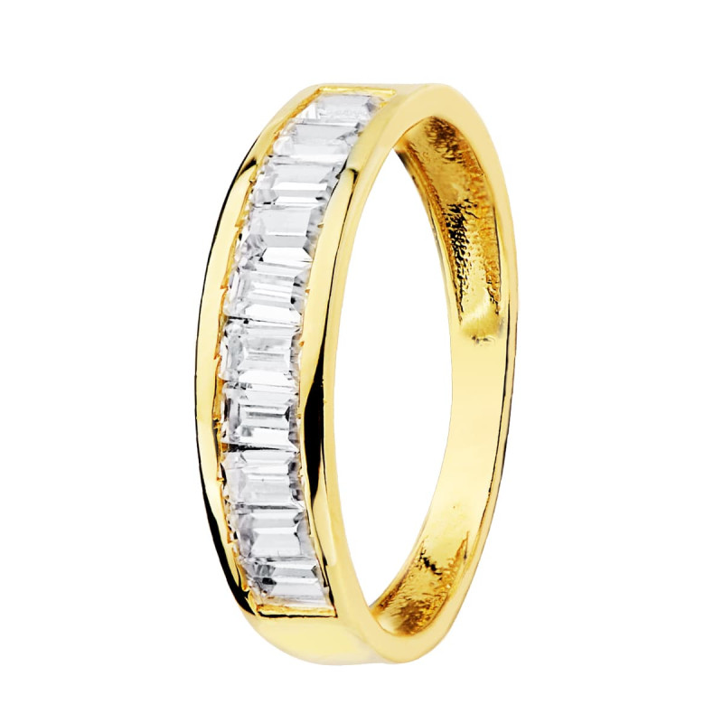 9K SORTIJA ORO AMARILLO CIRCONITA BARRITAS. ANCHO: 4,5 MM