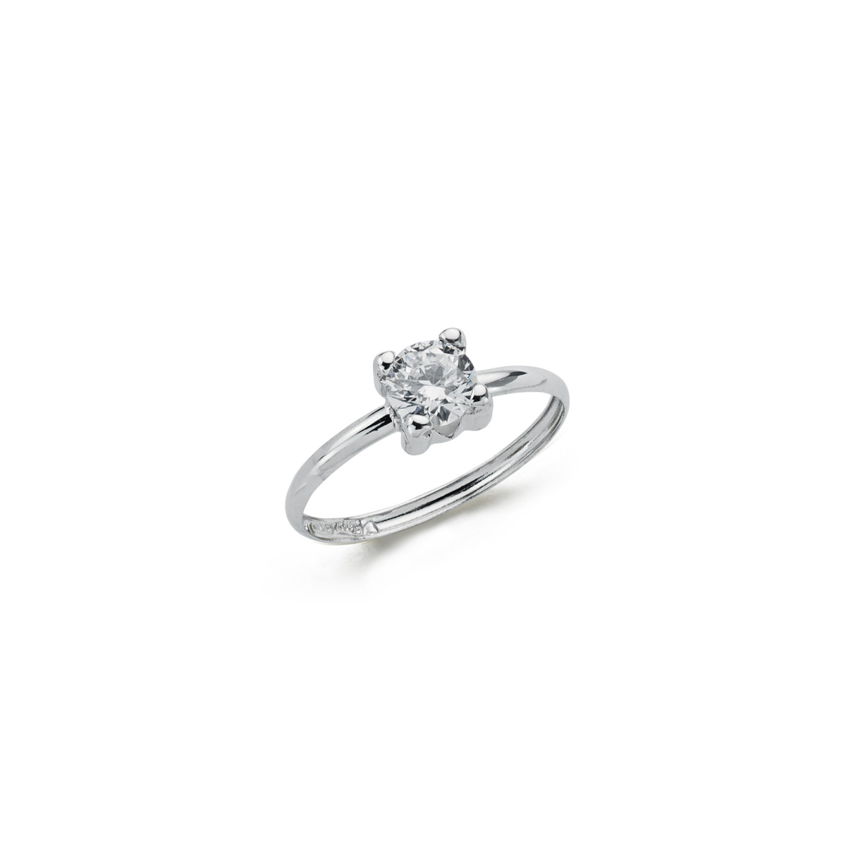 9K SOLITARIO ORO BLANCO EN GARRAS CON CIRCONITA DE 5 MM