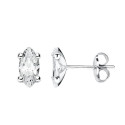 9K PENDIENTES ORO BLANCO PIEDRA GARRAS CIERRE PRESION