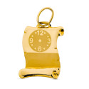 9K COLGANTE COLGANTE PERGAMINO ORO AMARILLO RELOJ GRABADO. 15X11 MM 9K COLGANTE COLGANTE PERGAMINO ORO AMARILLO RELOJ GRABADO. 15X11 MM