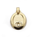 9K COLGANTE " SIEMPRE UNIDOS " BICOLOR 22X16 MM
