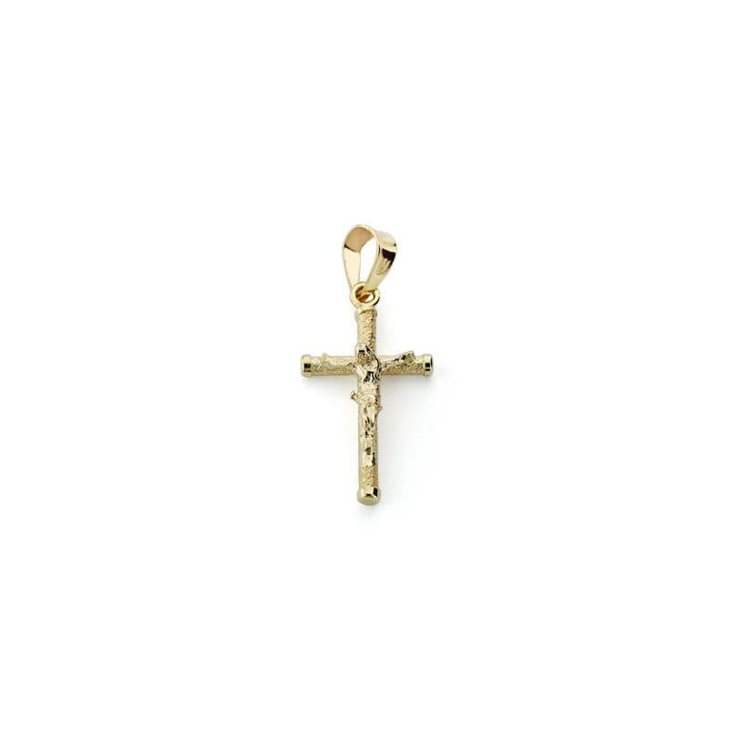 9K CRUZ ORO AMARILLO CRISTO 19X10.5X1.5 MM