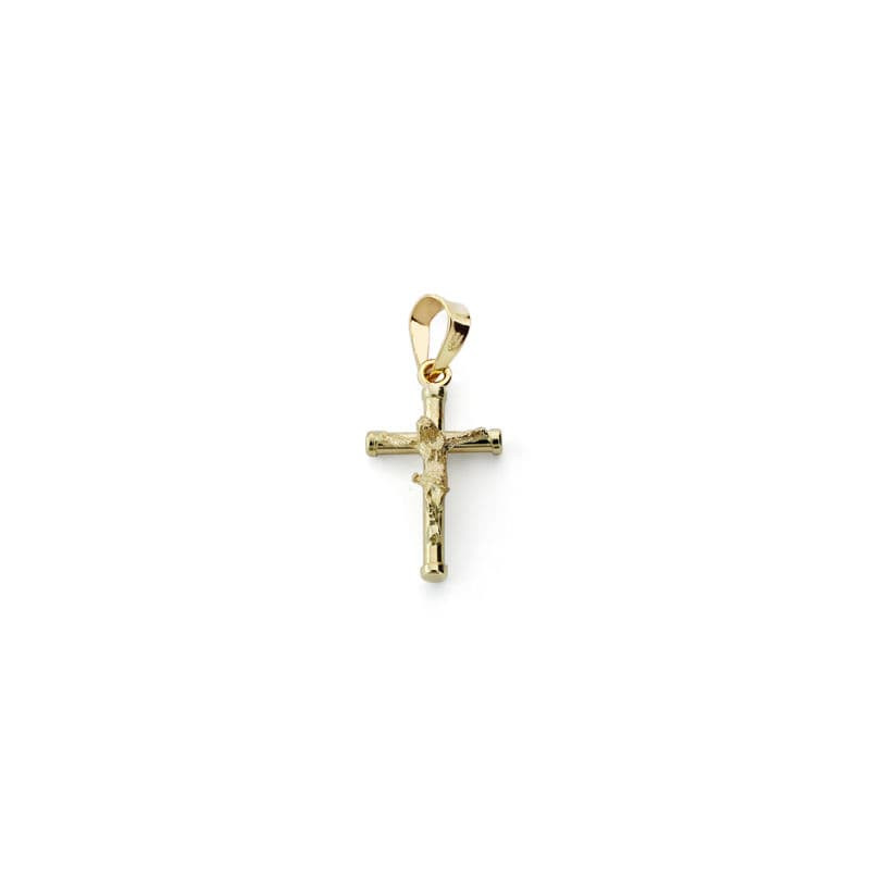 9K CRUZ ORO AMARILLO CRISTO 17X10 MM