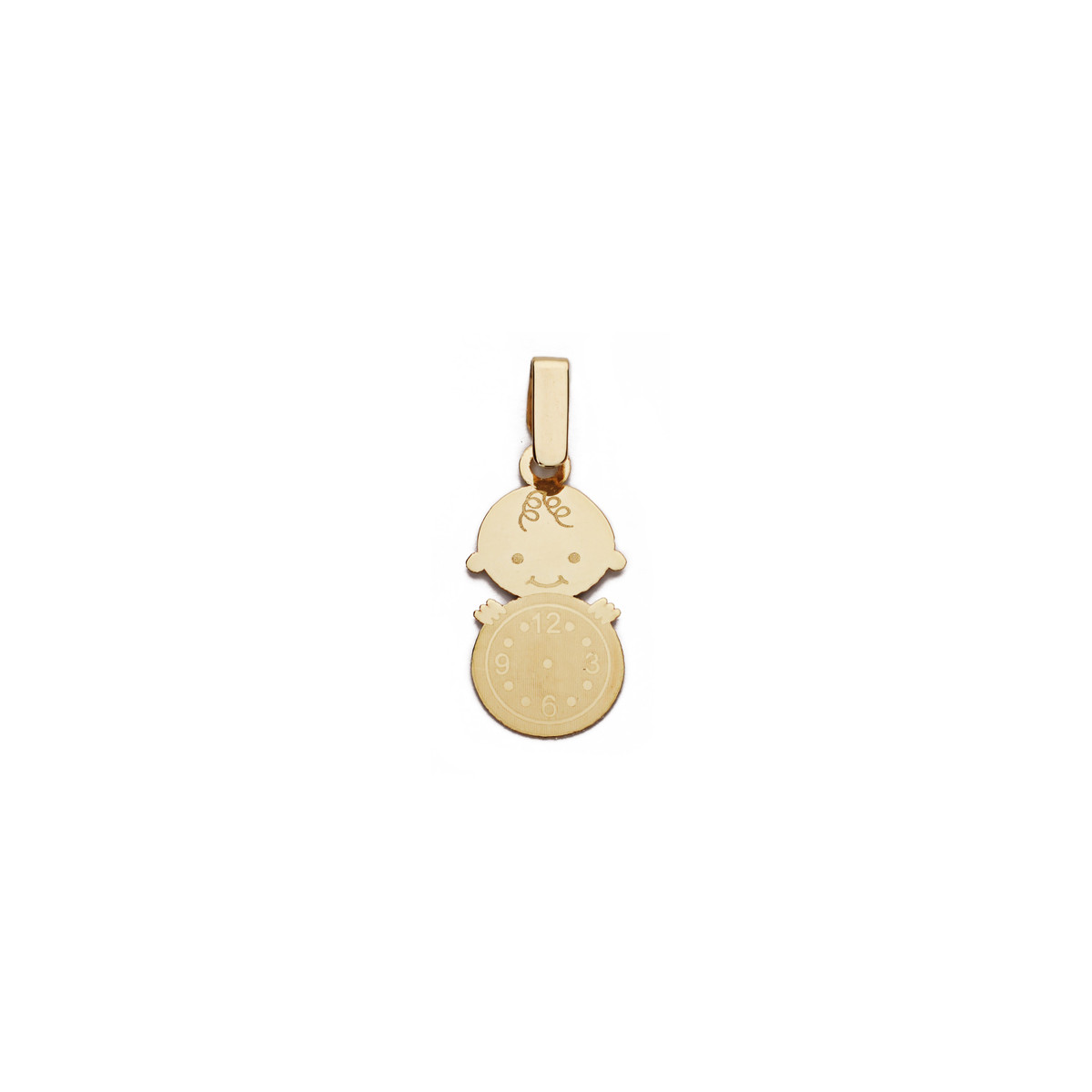 9K COLGANTE ORO AMARILLO NIÑO RELOJ 19X10 MM
