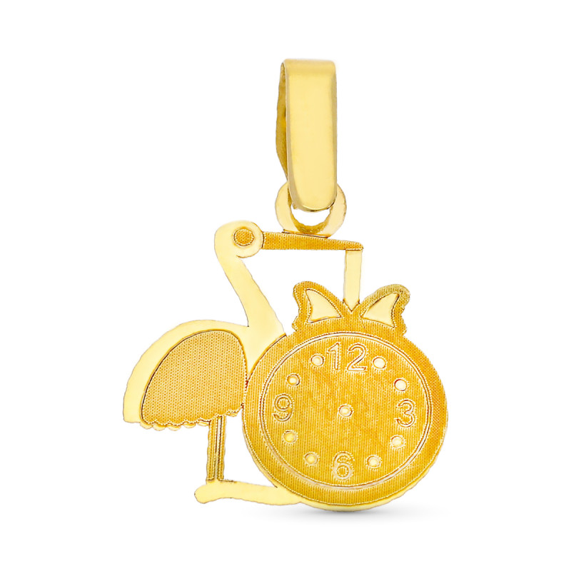 9K COLGANTE ORO AMARILLO CIGUEÑA 16X14 MM