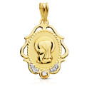 9K MEDALLA ORO AMARILLO VIRGEN NIÑA CERCO CALADO CIRCONITA 22X16 MM 9K MEDALLA ORO AMARILLO VIRGEN NIÑA CERCO CALADO CIRCONITA 22X16 MM